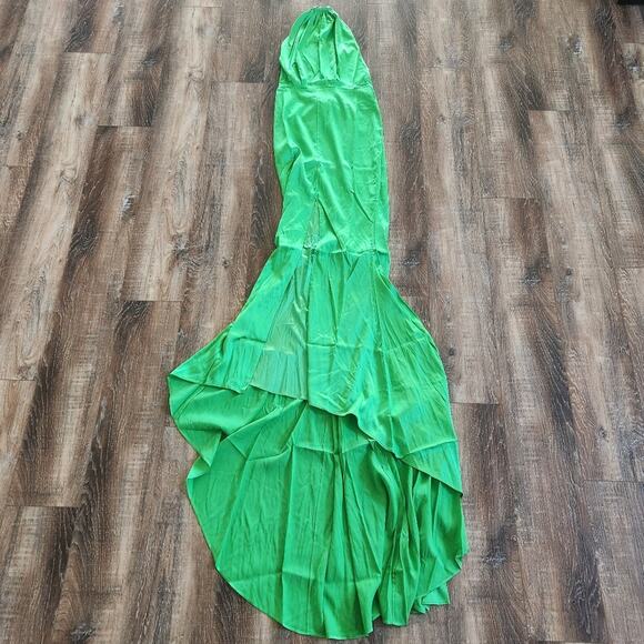 Retrofete Margot Dress Green Size Medium Silk Blend Open Back NWT - Picture 3 of 14